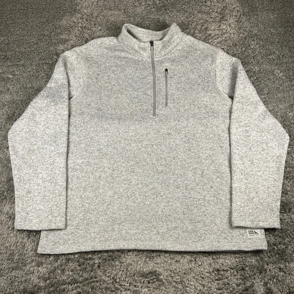 Eddie Bauer Radiator Fleece 1/4 Zip Mens 2XL Grey Pullover Sweater Stretch New